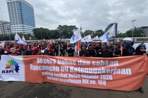 50 Ribu Buruh Turun ke Jalan di Jakarta, Kawal RUU Perlindungan Ketenagakerjaan
